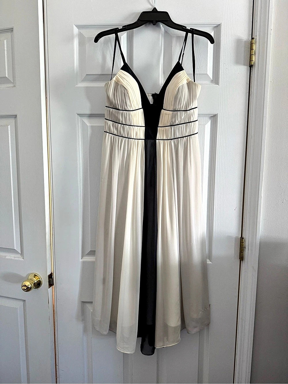 BCBG Paris Color Block Silk Maxi Dress